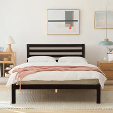 Load image into Gallery viewer, Solid Wood Platform Bed Wood Slat Support Queen Size Bed Frame