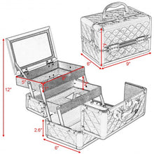 Load image into Gallery viewer, Beauty Cosmetic Makeup Case with Mirror & Extendable Trays-Black
