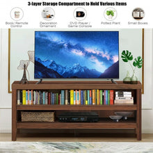 Load image into Gallery viewer, 3-Tier TV Stand Console Cabinet for TV's up to 45" with Storage Shelves-Walnut