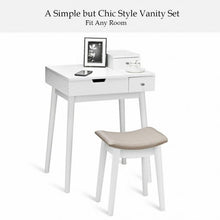 Load image into Gallery viewer, Vanity Dressing Table Set Flip Mirror Desk Furniture Stool