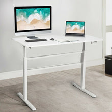 Load image into Gallery viewer, Height Adjustable Sit to Stand Desk with Crank Handle and Ergonomic Design-White