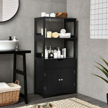 Load image into Gallery viewer, Bathroom Storage Cabinet with Drawer and Shelf Floor Cabinet-Black