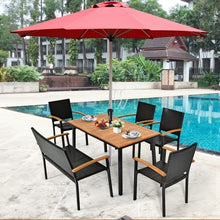 Load image into Gallery viewer, 55" Patio Rattan Dining Table with Umbrella Hole