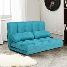 Load image into Gallery viewer, Foldable Floor 6-Position Adjustable Lounge Couch-Blue