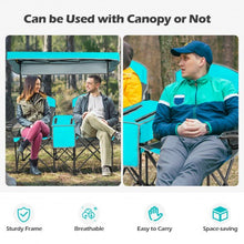 Load image into Gallery viewer, Portable Folding Camping Canopy Chairs w/ Cup Holder-Turquoise
