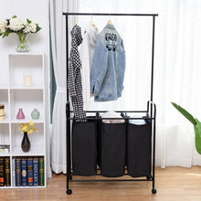 Load image into Gallery viewer, 3 Bag Rolling Laundry Sorter Cart Hamper Organizer