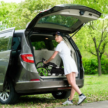 Load image into Gallery viewer, 3 Wheels Folding Golf Push Cart with Seat Scoreboard and Adjustable Handle-Green