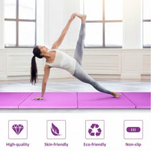 Load image into Gallery viewer, 4' x 10' x 2" Folding Gymnastics Tumbling Gym Mat-Purple