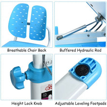 Load image into Gallery viewer, Height Adjustable Kids Desk and Chair Set-Blue