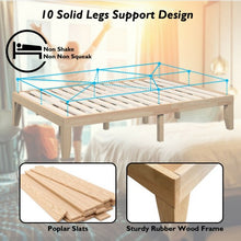 Load image into Gallery viewer, 14" Full Size Wood Platform Bed Frame with Wood Slat Support-Natural