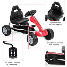 Load image into Gallery viewer, Kids Powered 4 Wheel Adjustable Seat Pedal Go Kart-Red