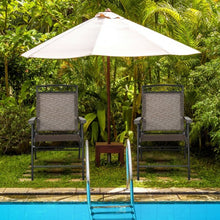 Load image into Gallery viewer, Set of 2 Patio Folding Chairs Sling Portable Dining Chair Set with Armrest