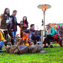 Load image into Gallery viewer, Outdoor Heater Propane Standing LP Gas Steel with Table and Wheels-Silver