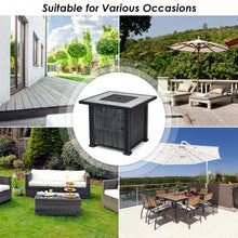 Load image into Gallery viewer, 30" Square Outdoor Fireplace Propane Gas Fire Pit Table-Black