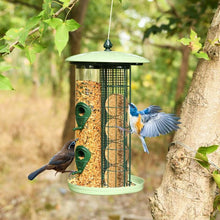Load image into Gallery viewer, 3 in 1 Metal Hanging Wild Bird Feeder Outdoor with 4 Feeding Ports and Perches