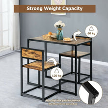 Load image into Gallery viewer, 3 Pcs Dining Set Compact Table and 2 Chair w/Metal Frame for for Small Space-CF