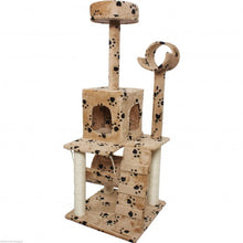 Load image into Gallery viewer, 52" Cat Tree Condo Furniture Scratch Post Pet House Beige Paws