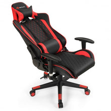 Load image into Gallery viewer, Massage Gaming Chair with Lumbar Support and Headrest-Red