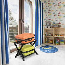 Load image into Gallery viewer, Folding Wood Stand Travel Luggage Rack with Shelf