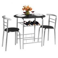Load image into Gallery viewer, 3 pcs Home Kitchen Bistro Pub Dining Table 2 Chairs Set- Silver