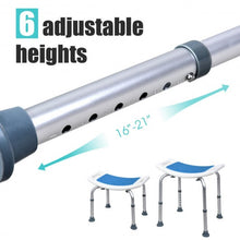 Load image into Gallery viewer, Shower Stool 6 Adjustable Height Non-Slip Padded Blue Seat