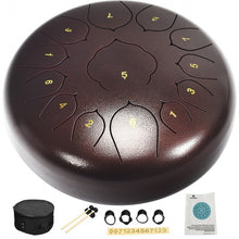 Load image into Gallery viewer, Steel Tongue Handpan Drum 13 Notes 12�-Coffee