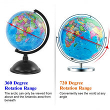 Load image into Gallery viewer, 13" Illuminated World Globe 720° Rotating Map with LED Light