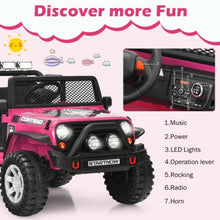 Load image into Gallery viewer, 12V Kids Remote Control Electric Ride On Truck Car with Lights and Music -Pink