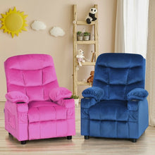 Load image into Gallery viewer, Adjustable Lounge Chair with Footrest and Side Pockets for Children-Pink