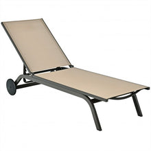 Load image into Gallery viewer, Aluminum Fabric Outdoor Patio Lounge Chair with Adjustable Reclining -Brown