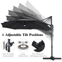 Load image into Gallery viewer, 10 Ft Patio Offset Cantilever Umbrella with Solar Lights-Gray