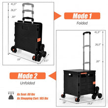 Load image into Gallery viewer, Costway Foldable Utility Cart for Travel and Shopping-Black