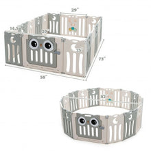 Load image into Gallery viewer, 16-Panel Baby Activity Center Play Yard with Lock Door -Beige