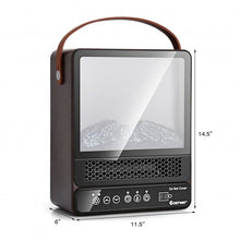 Load image into Gallery viewer, 1500W Electric Fireplace Tabletop Portable Space Heater w/3D Flame Effect-Walnut