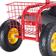 Load image into Gallery viewer, Garden Cart Rolling Work Seat With Heavy Duty Tool Tray Gardening Planting-Red