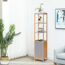 Load image into Gallery viewer, Bathroom Floor Cabinet Bamboo 5-Tier Concise Freestanding Storage Shelf