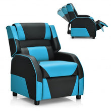 Load image into Gallery viewer, Kids Youth PU Leather Gaming Sofa Recliner with Headrest and Footrest-Blue