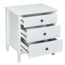 Load image into Gallery viewer, Nightstand Beside End Side Table Organizer with 3 Drawers-White