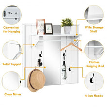 Load image into Gallery viewer, Wall Mounted Mirror Coat Hat Rack Storage Shelf