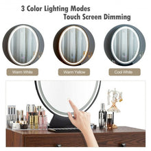 Load image into Gallery viewer, Industrial Makeup Dressing Table with 3 Lighting Modes-Coffee