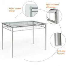 Load image into Gallery viewer, 5 pcs Dining Set Glass Table and 4 Chairs