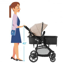 Load image into Gallery viewer, 2-in-1 Foldable Pushchair Newborn Infant Baby Stroller-Coffee