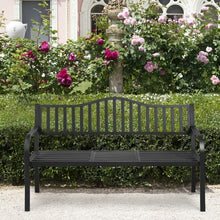 Load image into Gallery viewer, Patio Garden Bench Steel Frame with Adjustable Center Table