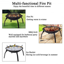 Load image into Gallery viewer, 22" Outdoor Portable Folding 4 Legs Fire Pit Fireplace
