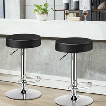 Load image into Gallery viewer, Adjustable Swivel Set of 2 Round Bar Stool Pub Chair-Black