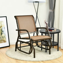 Load image into Gallery viewer, Outdoor Single Swing Glider Rocking Chair with Armrest-Brown