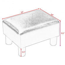 Load image into Gallery viewer, Small PU Leather Rectangular Seat Ottoman Footstool-Black