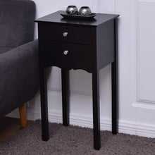 Load image into Gallery viewer, Side Table End Accent Table w/ 2 Drawers-Black