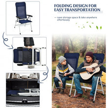 Load image into Gallery viewer, 2Pcs Patio Dining Chair with Adjust Portable Headrest-Blue