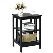 Load image into Gallery viewer, 3-tier Side Table Nightstand with Stable Structure-Black